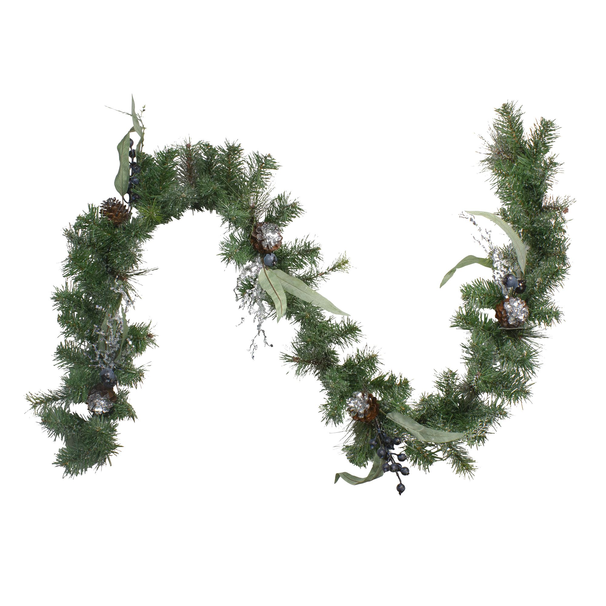 Northlight 6' x 12&quot; Pine and Blueberries Artificial Christmas Garland - Unlit