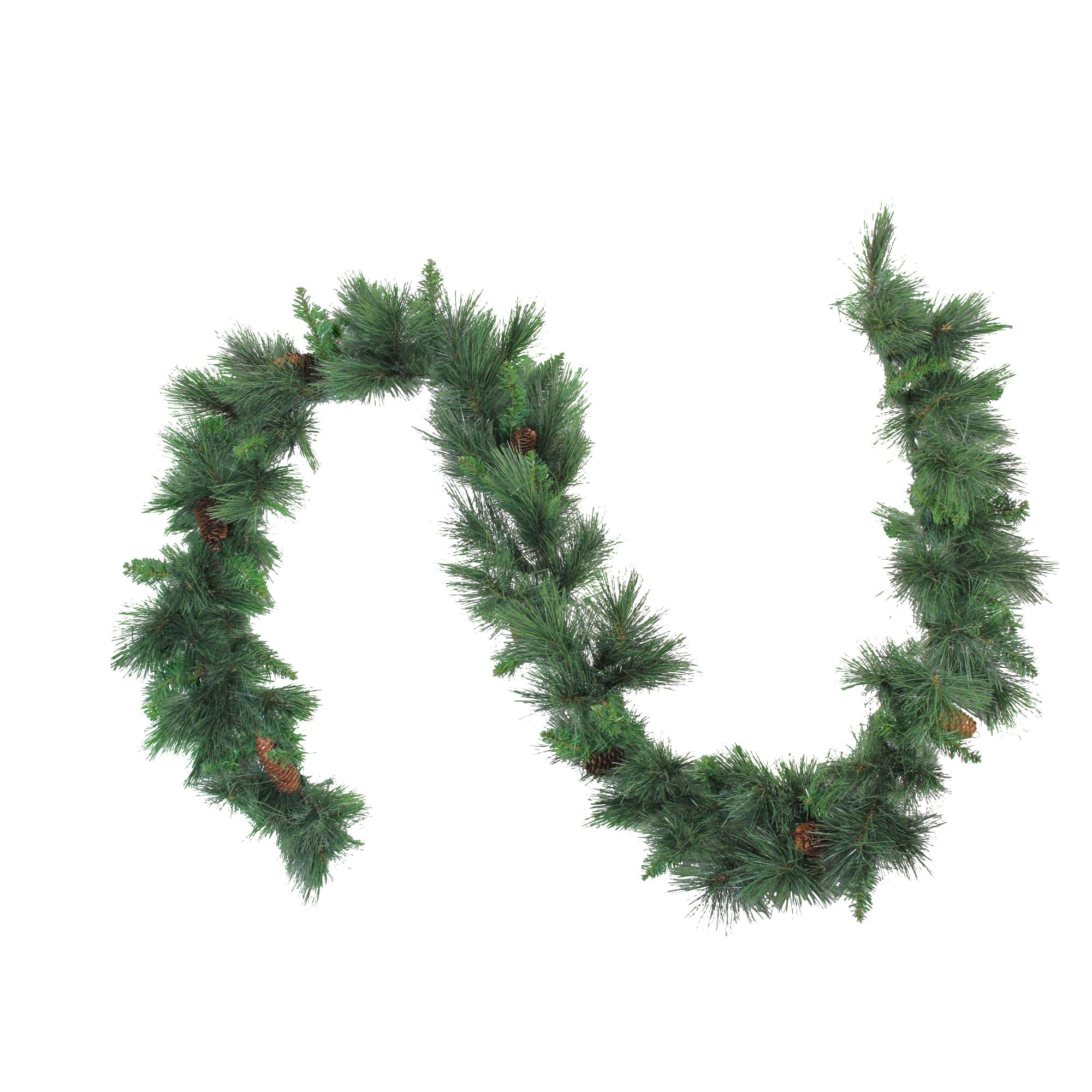 Northlight 9' x 14&quot; White Valley Pine with Pine Cones Artificial Christmas Garland - Unlit