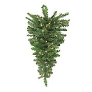 Northlight 30&quot; Pre-Lit Canadian Pine Artificial Christmas Teardrop Door Swag - Clear Lights