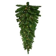 Northlight 42&quot; Pre-Lit Canadian Pine Artificial Christmas Teardrop Door Swag - Clear Lights