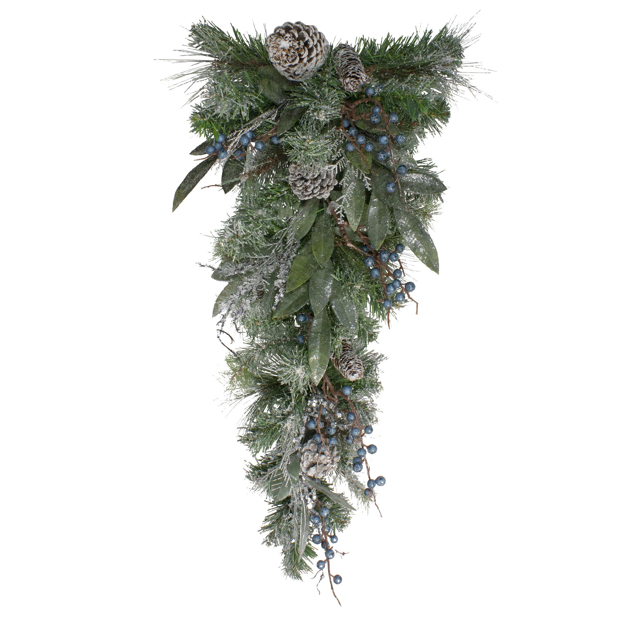 Northlight 28&quot; Mixed Pine and Blueberries Artificial Christmas Swag - Unlit