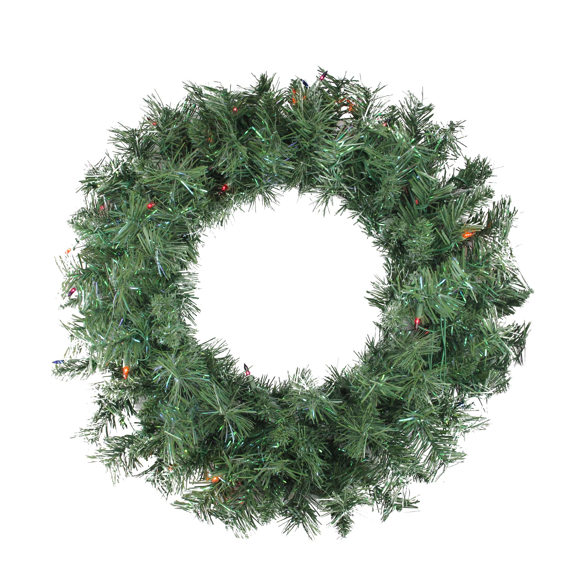 Northlight 24&quot; Pre-lit Minetoba Pine Artificial Christmas Wreath - Multi Lights