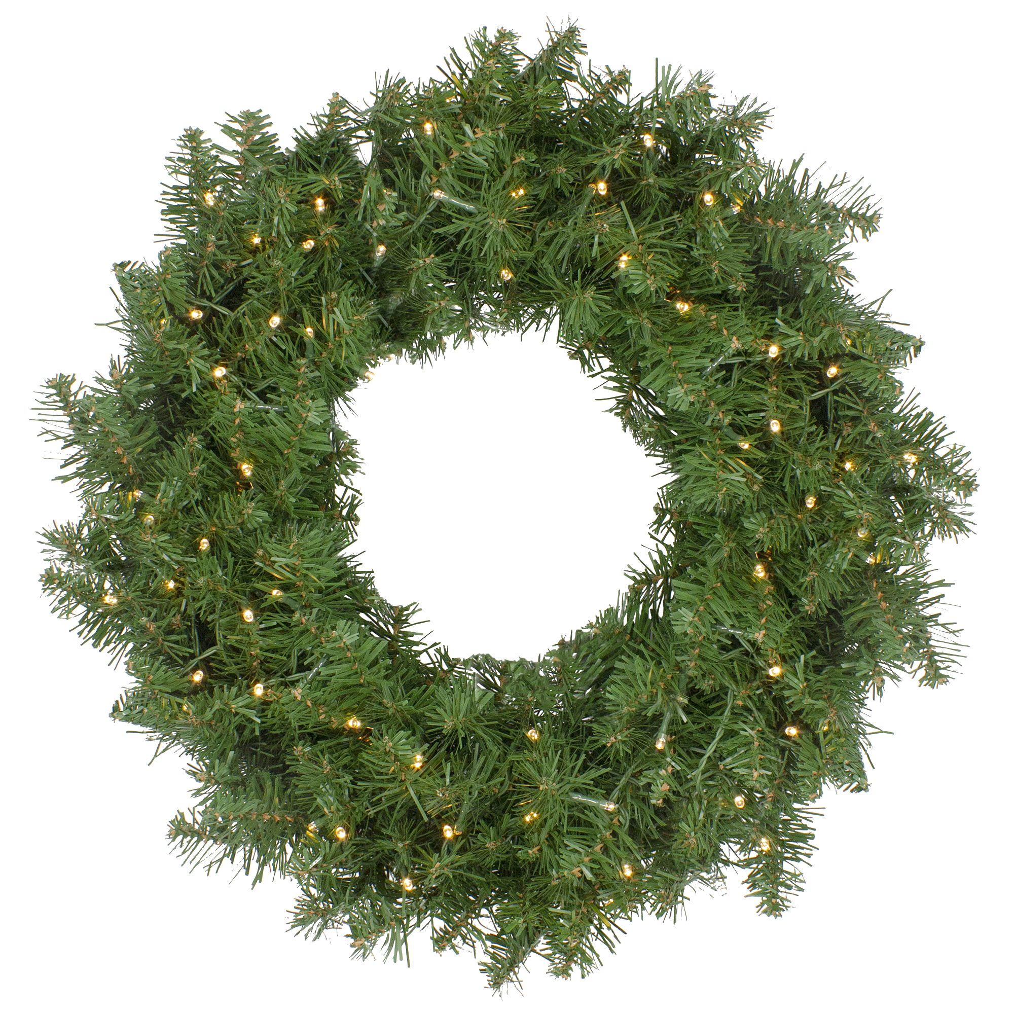 Northlight 24&quot; Pre-Lit Whitmire Pine Artificial Christmas Wreath -  Warm White LED Lights