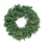 Northlight 36&quot; Pre-Lit White Valley Pine Artificial Christmas Wreath - Clear Lights