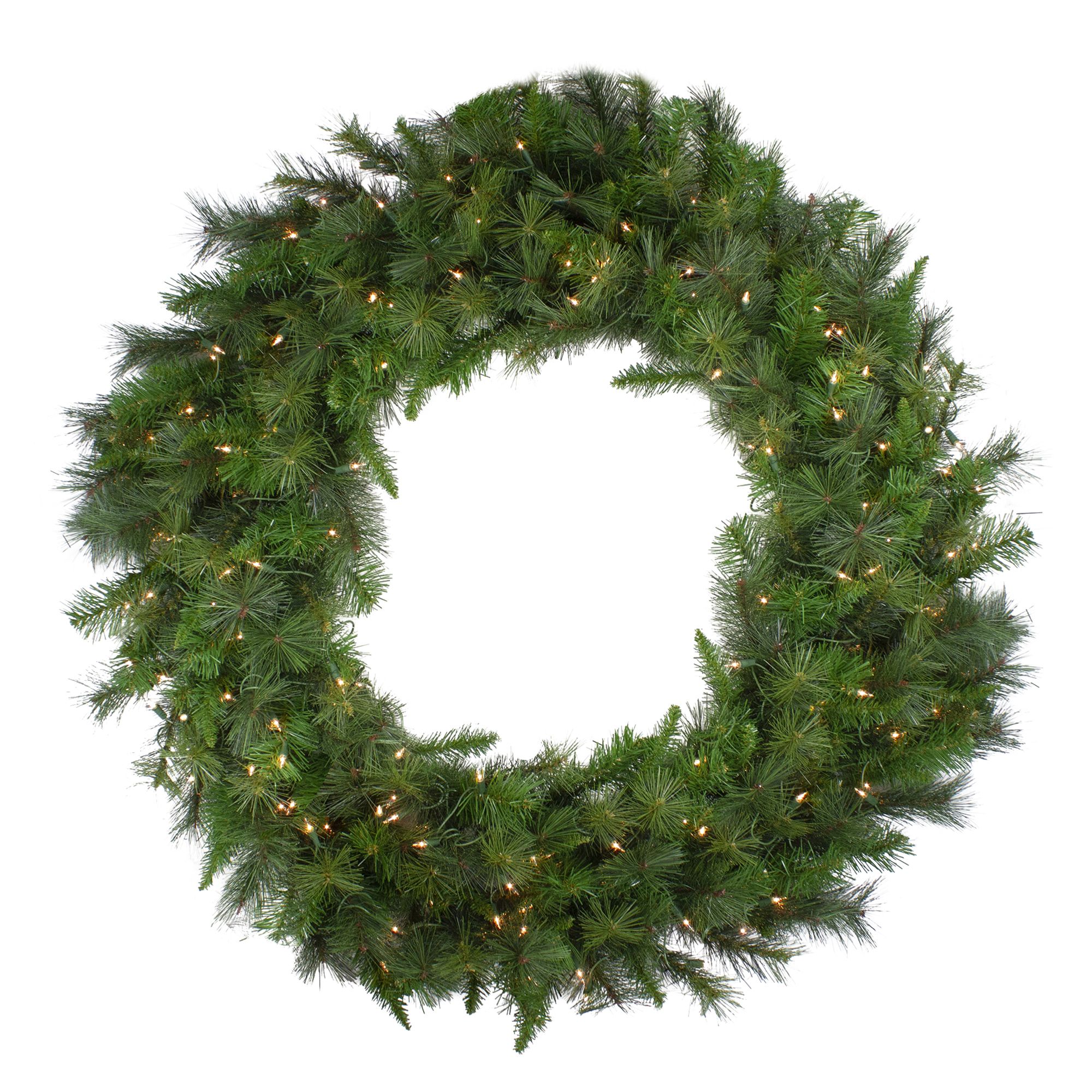 Northlight 60&quot; Pre-Lit LED Canyon Pine Artificial Christmas Wreath - Clear Lights