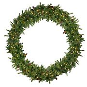 Northlight 72&quot; Pre-Lit Dakota Pine Artificial Christmas Wreath - Warm White LED Lights