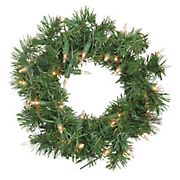 Northlight 10&quot; Pre-Lit Deluxe Windsor Pine Artificial Christmas Wreath - Clear Lights