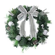 Northlight 24&quot; Bow and Pine Cone Artificial Christmas Wreath - Unlit
