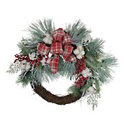 Northlight 24&quot; Holly Berry Red and Green Artificial Christmas Wreath - Unlit