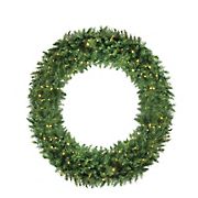 Northlight 72&quot; Pre-Lit Buffalo Fir Commercial Artificial Christmas Wreath - White Lights