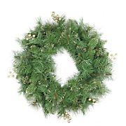 Northlight 24&quot; Mixed Pine and Glittered Berry Artificial Christmas Wreath - Unlit
