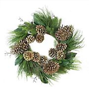 Northlight 28&quot; Pine Cones and Foliage Christmas Wreath - Unlit