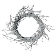 Northlight 24&quot; Snow Flocked and Iridescent Glitter Twig Artificial Christmas Wreath - Unlit