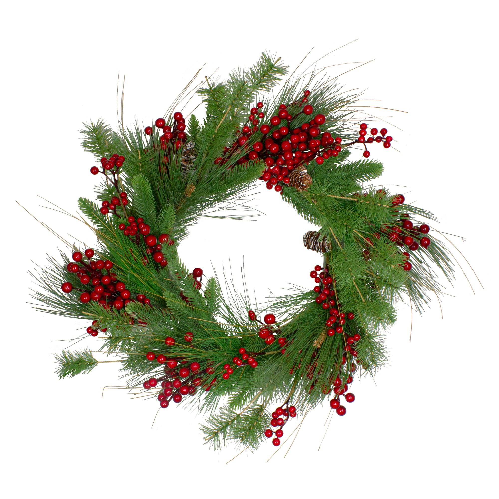 Yinder 12 Pcs Christmas Berries Red Stems 17 Inch Snowy Artificial Frosted  Holly Red Berries Cedar Picks Stems Pine Picks Greenery Twig for Garland
