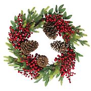 Northlight 22&quot; Pine Cone and Berry Artificial Christmas Wreath - Unlit