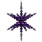 Vickerman 43&quot; Shatterproof 3D Snowflake Christmas Ornament - Purple