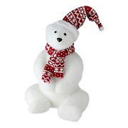 Northlight 17&quot; Glitter Polar Bear in Nordic Hat and Scarf Christmas Decor