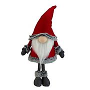 Northlight 19.5&quot; Standing Santa Gnome with Faux Fur Trim - Red and Gray