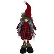 Northlight 17&quot; Buffalo Plaid Girl Gnome Christmas Figure - Red and Black