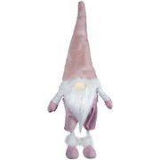 Northlight 20&quot; Bouncy Gnome Standing Figure Christmas Decoration - White and Pink