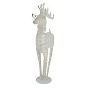 Northlight 36&quot; Glitter LED Lighted Reindeer Christmas Tabletop Decor - White and Silver