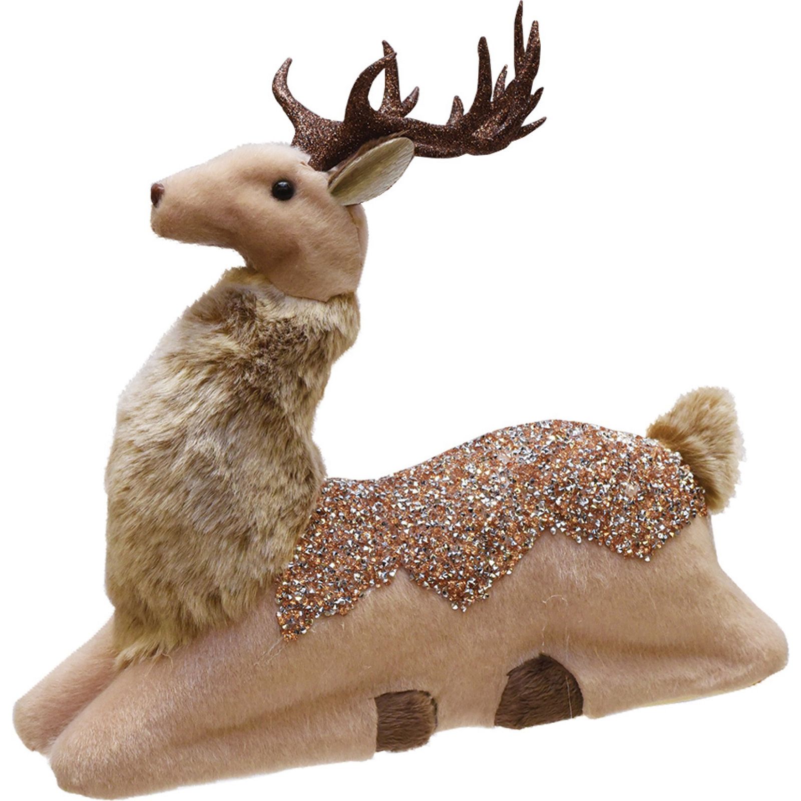 Northlight 9.5&quot; Sitting Deer Christmas Tabletop Decor - Beige and Brown