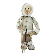 Northlight 21.5&quot; Skiing Snowman Christmas Figure Decoration - White and Brown