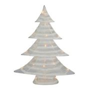 Northlight 24.5&quot; Battery Operated Glittered LED Christmas Tree Tabletop Decor - White and Silver