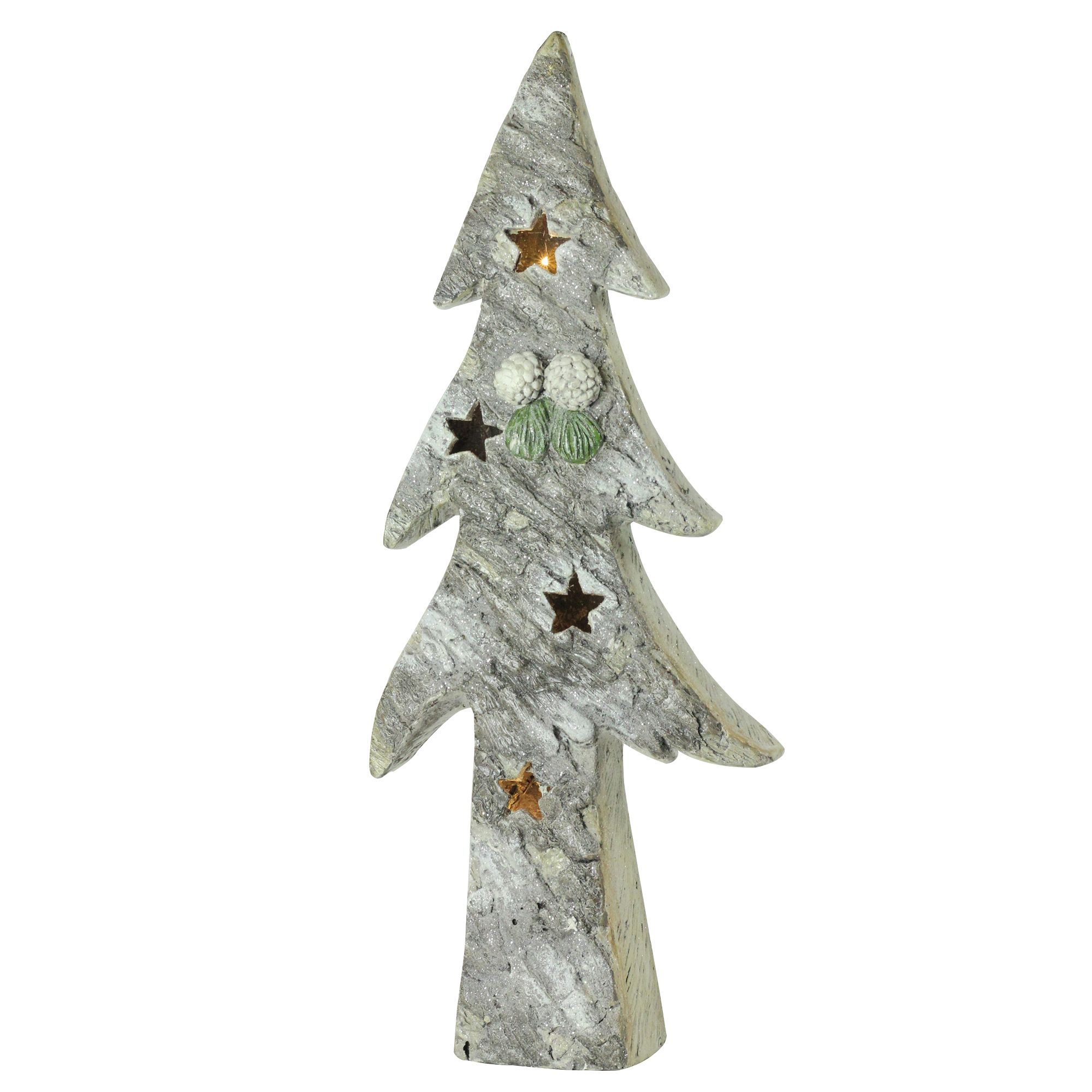 Northlight 30&quot; LED Lighted Glitter Artificial Christmas Tree Tabletop Décor - White and Green