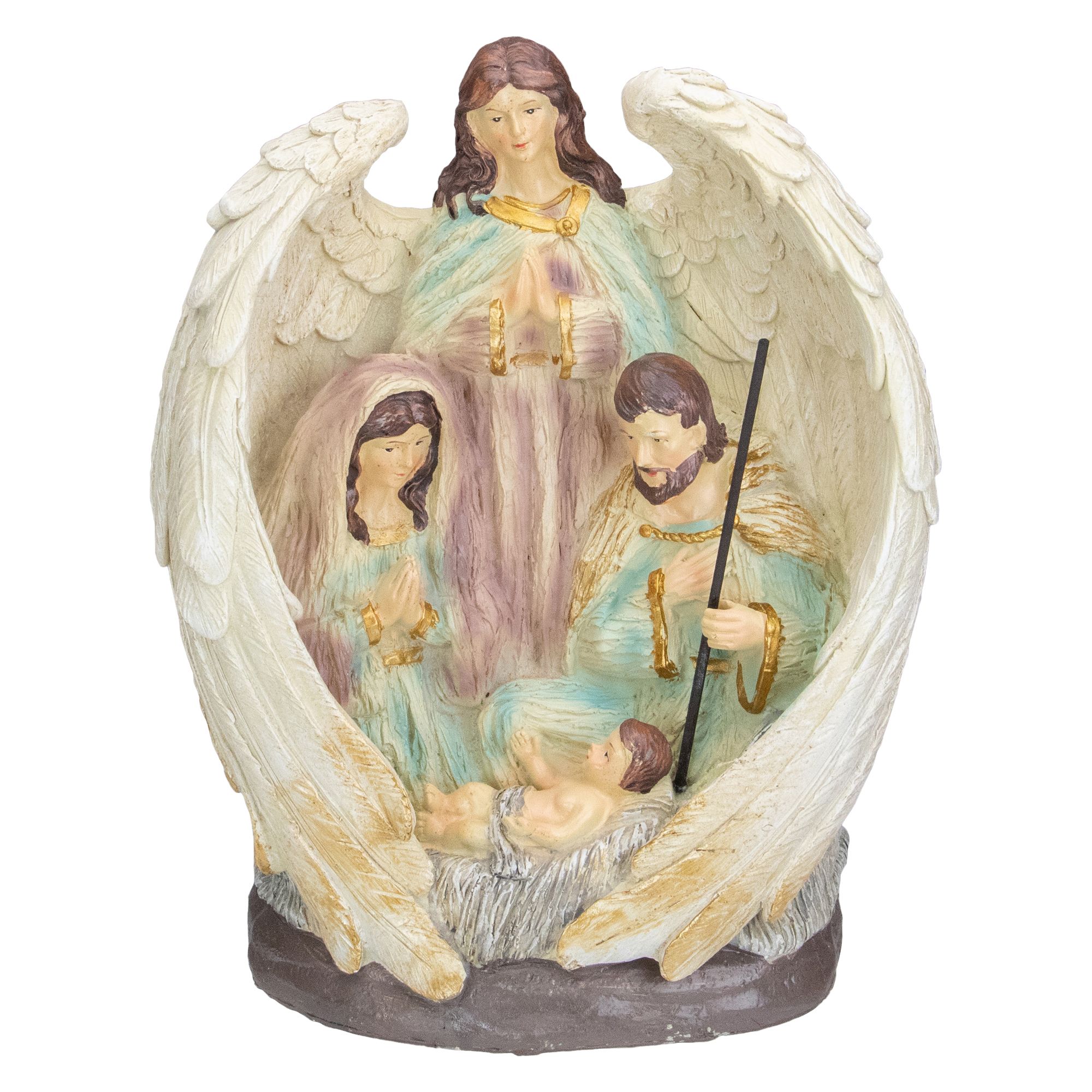 Northlight 11.25&quot; Holy Family and Angel Christmas Nativity Decoration