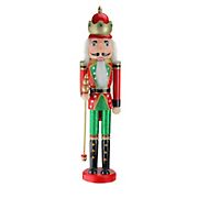 Northlight 24&quot; Wooden Christmas Nutcracker King with Scepter - Red and Green