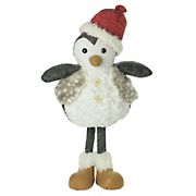 Northlight 24&quot; Sitting Penguin with Beanie Santa Hat Christmas Figurine - Gray and White