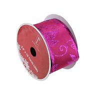 Northlight 2.5&quot; x 120 Yards Shimmering Wired Christmas Craft Ribbons, 12 pk. - Pink and Purple