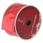 Northlight 2.5&quot; x 120 Yards Shiny Christmas Wired Craft Ribbons, 12 pk. - Red and Gold
