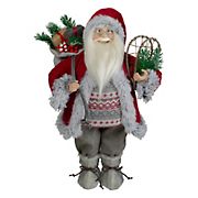 Northlight 18&quot; Standing Santa Christmas Figure with Snow Shoes and Presents