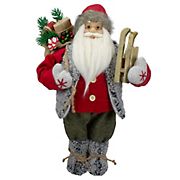 Northlight 18&quot; Standing Santa Christmas Figure Carrying Presents and a Sled