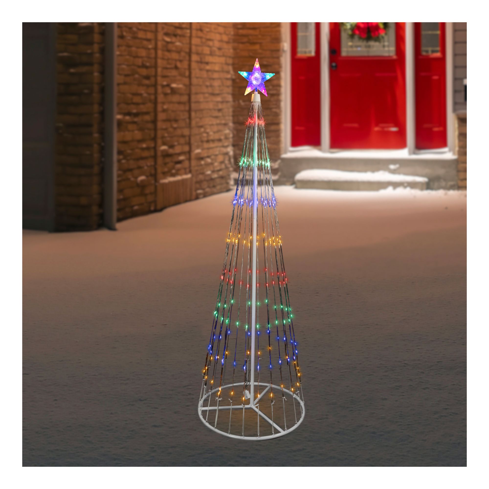 Northlight 6' LED Lighted Show Cone Christmas Tree Outdoor Decoration - Multi-Color