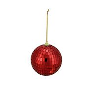 Northlight 3.5&quot; Hot Mirrored Glass Disco Ball Christmas Ornaments, 4 ct. - Red