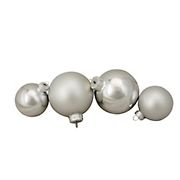 Northlight 3.25&quot; Shiny and Matte Christmas Glass Ball Ornaments, 96 ct. - Silver