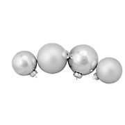 Northlight 4&quot; Shiny and Matte Christmas Glass Ball Ornaments, 72 ct. - Silver