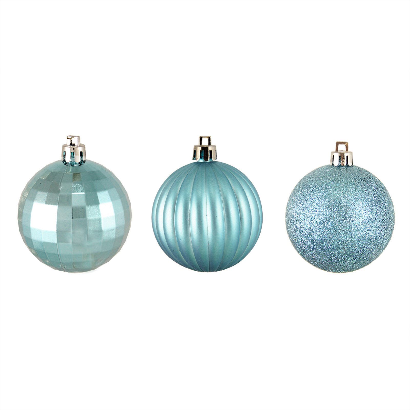 Northlight 2.5&quot; Shatterproof 3-Finish Christmas Ball Ornaments, 100 ct. - Blue