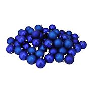Northlight 2.5&quot; Shatterproof 4-Finish Christmas Ball Ornaments, 60 ct. - Blue