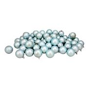 Northlight 2.5&quot; Shatterproof Matte Finish Christmas Ball Ornaments, 60 ct. - Baby Blue