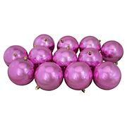 Northlight 4&quot; Shatterproof Christmas Ball Ornaments, 12 ct. - Shiny Pink