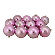Northlight 4&quot; Shatterproof Shiny Christmas Ball Ornaments, 12 ct. - Bubblegum Pink