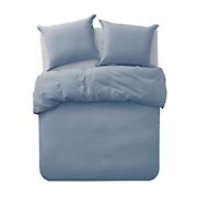 Swift Home Cozy and Soft Lush Washed Crinkle Duvet Twin/Twin XL Cover Set - Blue Dusk