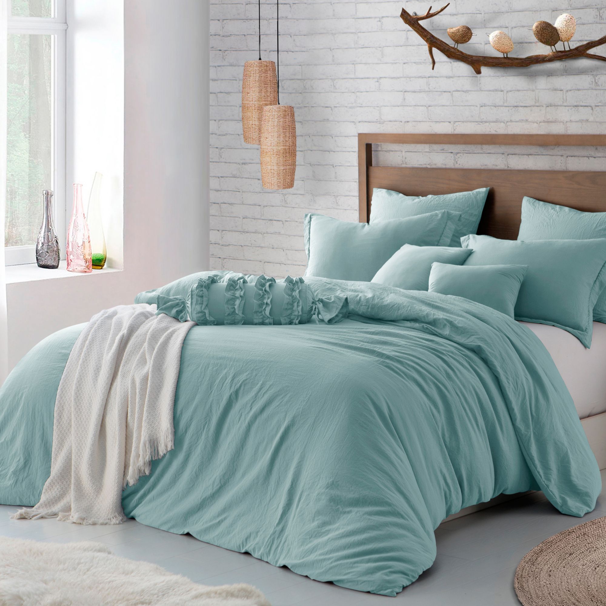 Swift Home Cozy and Soft Lush Washed Crinkle Duvet Cover Set | BJ's ...