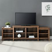 W. Trends 80&quot; Simple Tiered Top TV Stand for TVs up to 50&quot; - Rustic Oak