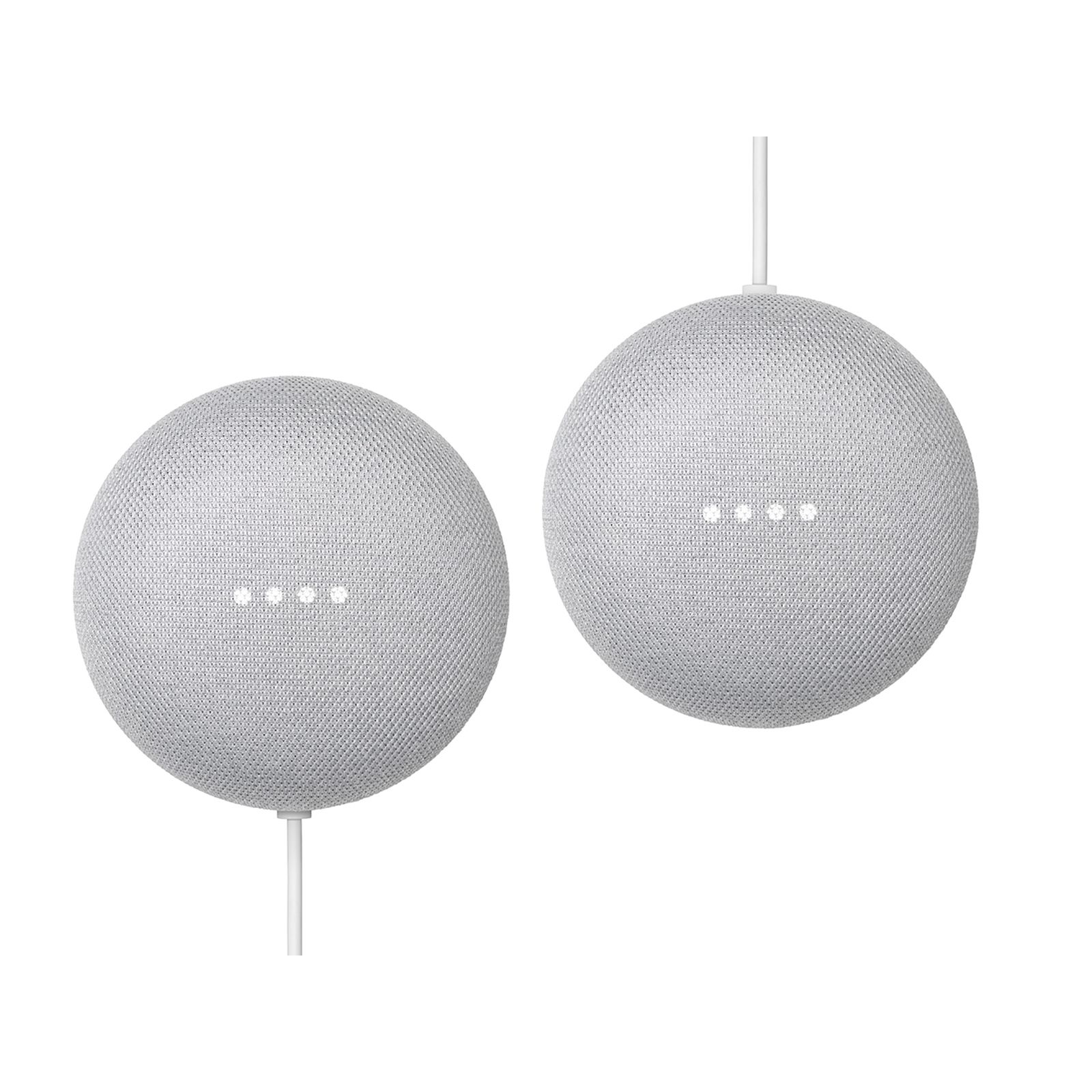 Google Nest Mini Smart Speaker, 2 Pack - Chalk, 7.086"D x 4.803"W x 2.421"H