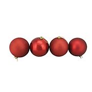 Northlight Shatterproof 4-Finish 6&quot; Christmas Ball Ornaments, 4 ct. - Red